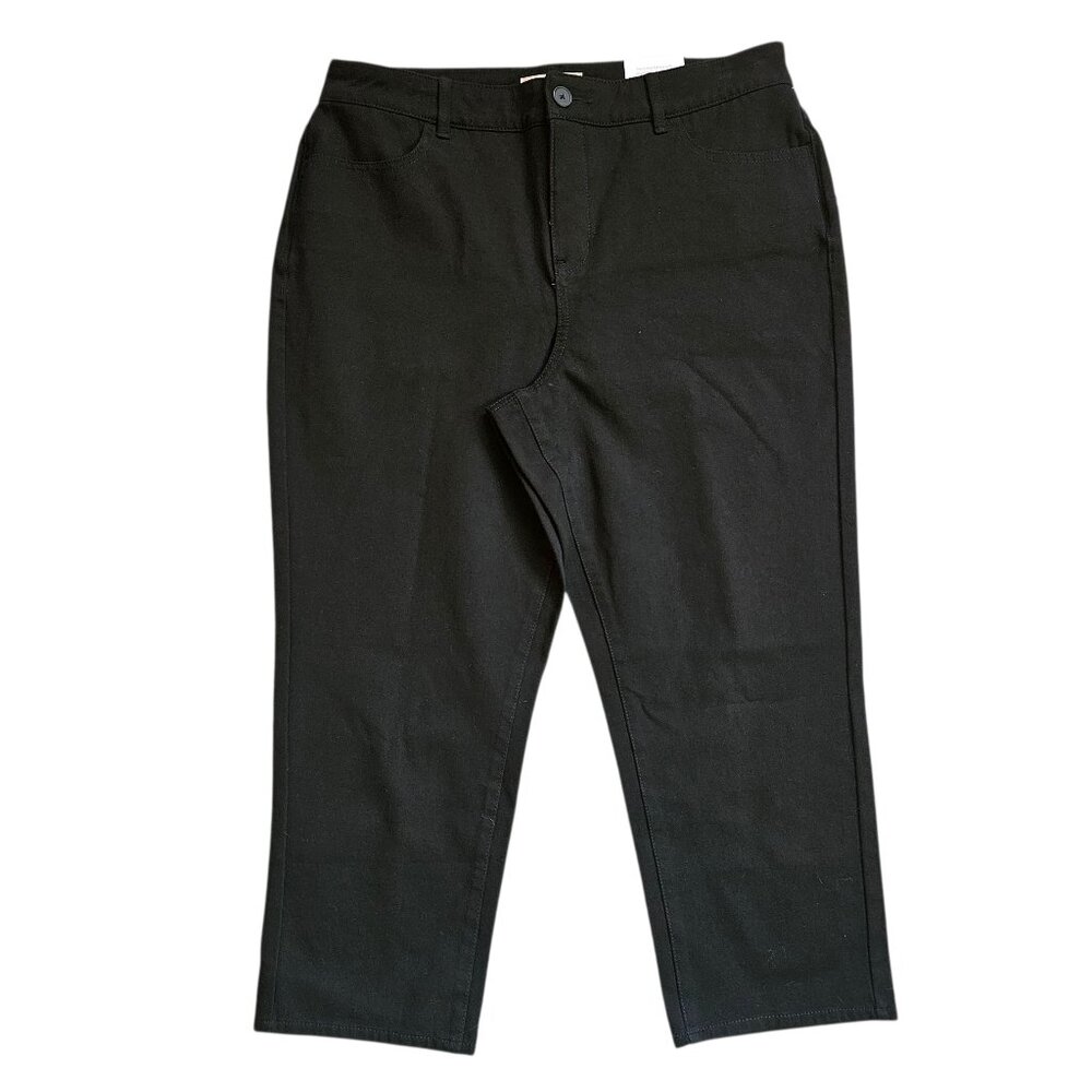 NWT Coldwater Creek BiStretch Classic Fit Crop Pants Women's SZ 10 Black Casual